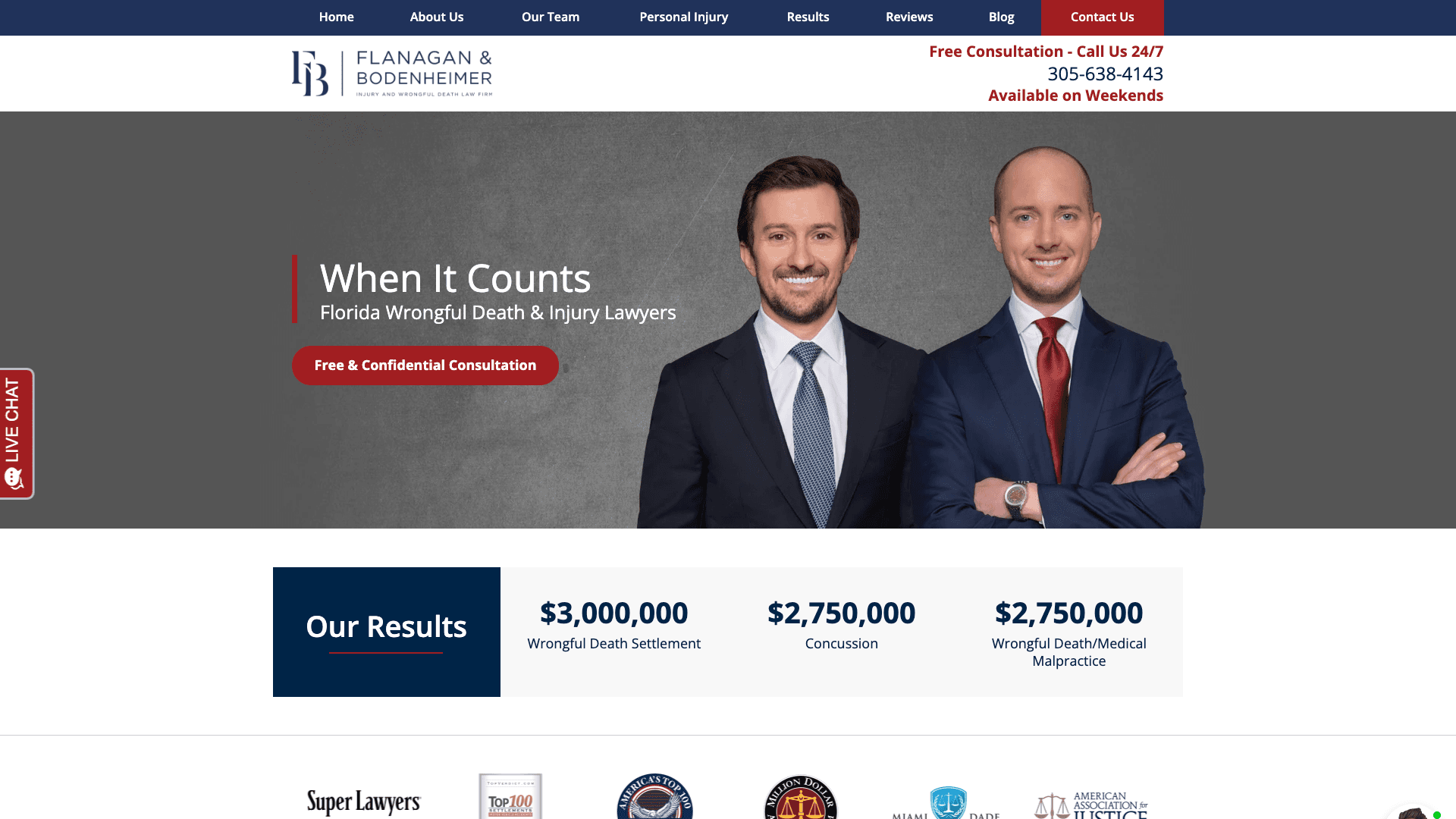 Example of a website with a clean menu that is easy to navigate