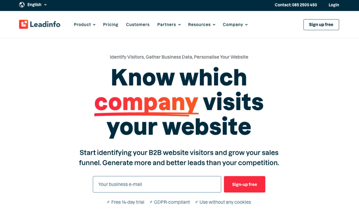 Leadinfo - identity B2B websites visitors