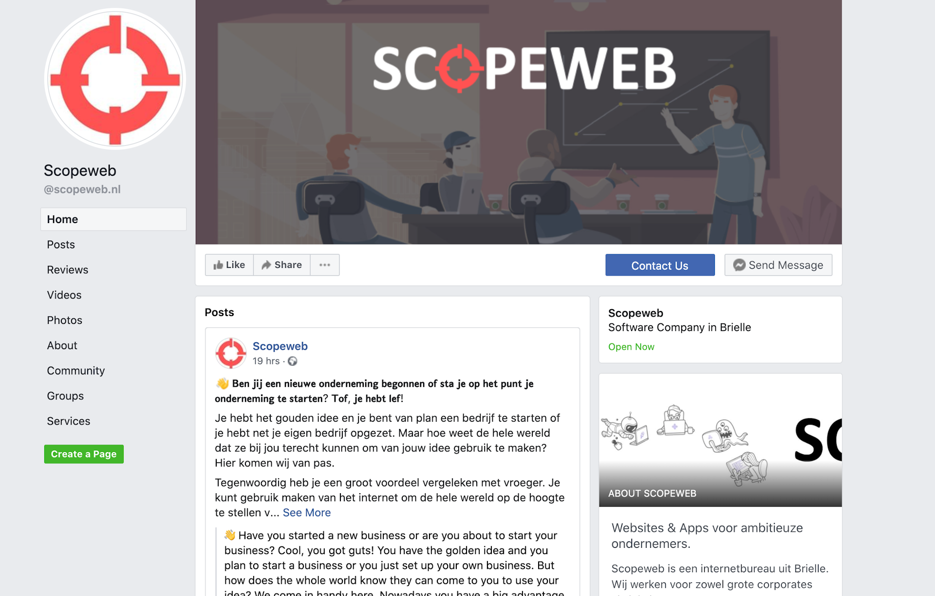 SCOPEWEB Facebook page